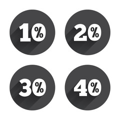 Sale discount icons. Special offer price signs.