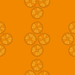 Vector seamless pattern with citrus fruits. Oranges background