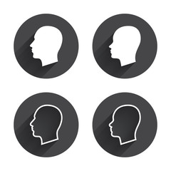 Head icons. Male and female human symbols.