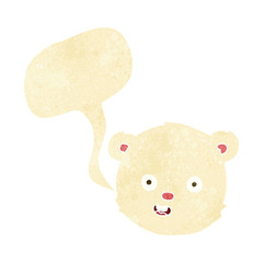 cartoon polar teddy bear head with speech bubble