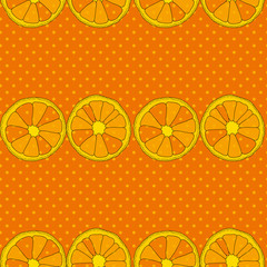 Vector seamless pattern with citrus fruits. Oranges background