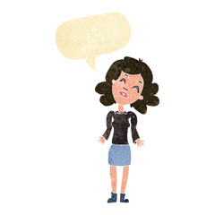 Obraz na płótnie Canvas cartoon woman shrugging shoulders with speech bubble