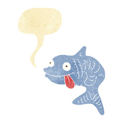 cartoon fish with speech bubble