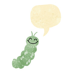 cartoon caterpillar with speech bubble