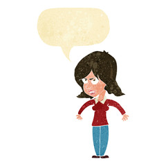 cartoon mean woman with speech bubble
