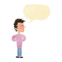 cartoon man ignoring with speech bubble