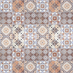 Beautiful old wall ceramic tiles patterns handcraft from thailan