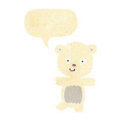 cartoon cute polar bear cub with speech bubble