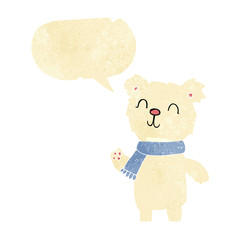 cartoon cute polar bear cub with speech bubble