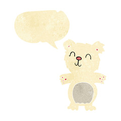 cartoon cute polar bear cub with speech bubble