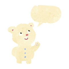 cartoon cute polar bear cub with speech bubble