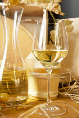 Glass of white wine.