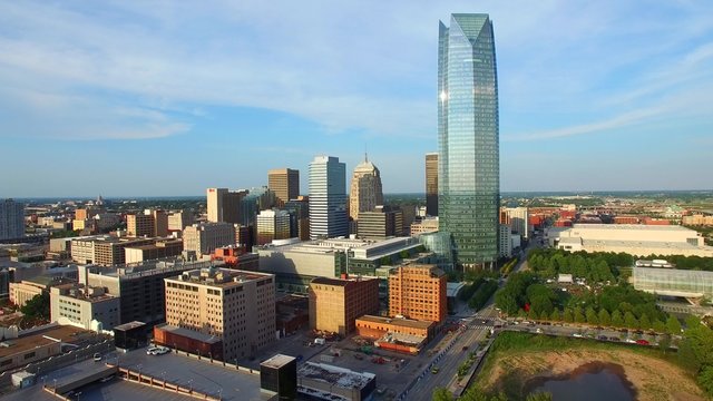 Aerial video Downtown Oklahoma City