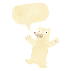 cartoon polar bear with speech bubble