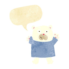 cartoon cute polar bear with speech bubble