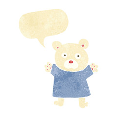 cartoon cute polar bear with speech bubble