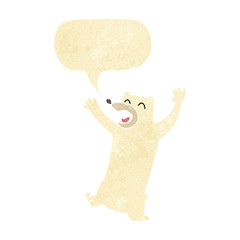 cartoon polar bear with speech bubble