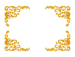 Ornament elements, vintage gold floral designs