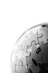 Global strategy  & solution business concept, jigsaw puzzle
