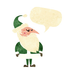 cartoon santa claus with speech bubble