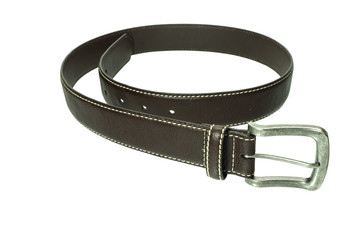 Leather belt isolated on white background