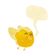 cartoon bird with speech bubble