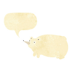 funny cartoon bear with speech bubble