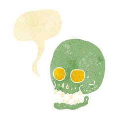 cartoon skull with speech bubble
