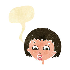 cartoon shocked expression  with speech bubble