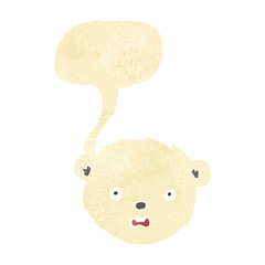 cartoon polar bear face with speech bubble