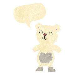 cartoon teddy polar bear with speech bubble