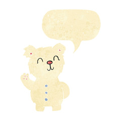 cartoon polar bear with speech bubble