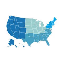 Naklejka premium USA Regional map