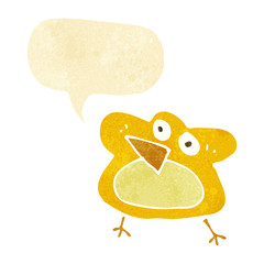 funny cartoon robin with speech bubble