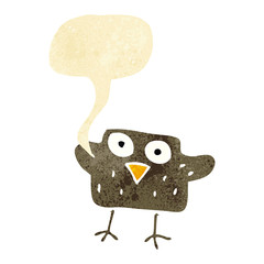 cartoon bird with speech bubble