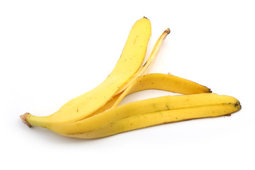 Banana skin isolated on white