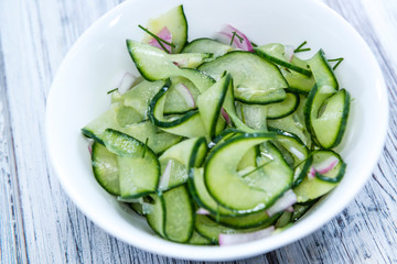 Portion of Cucumber Salad