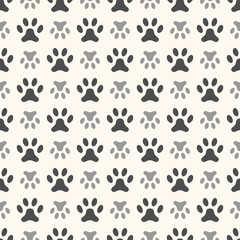 Fototapeta premium Seamless animal pattern of paw footprint