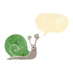 cartoon snail with speech bubble