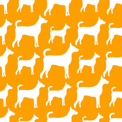 Animal seamless  pattern of dog silhouettes