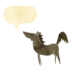 cartoon unicorn with speech bubble
