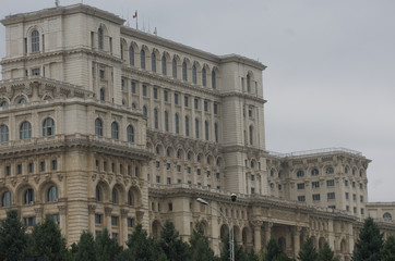 Fototapeta na wymiar Palace of Parliament, partial view, Bucharest, Romania