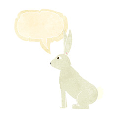 cartoon rabbit with speech bubble