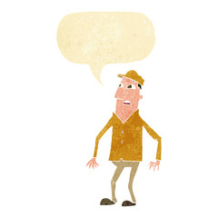 cartoon shocked man with speech bubble