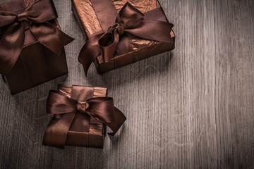 Presents wrapped in glittery crumpled paper celebration concept