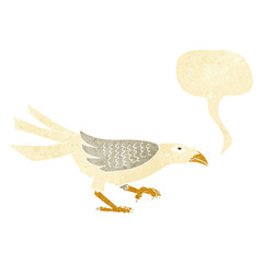 cartoon bird with speech bubble