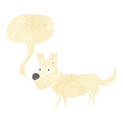 cartoon cute little dog with speech bubble