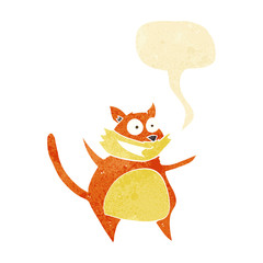 funny cartoon cat with speech bubble
