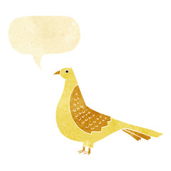 cartoon bird with speech bubble