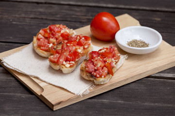 Bruschetta with tomato and herbs